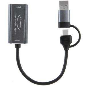 Type C+USB to HDTV Video Capturing 4K Video Recording Device Transfer Record Grabber for Recording Live Streaming