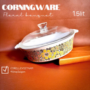 Corning Ware - Floral Boutique - 01 Chiếc Chảo Nồi Bằng Thuỷ Tinh Chịu Sốc Nhiệt [Bán Lẻ]