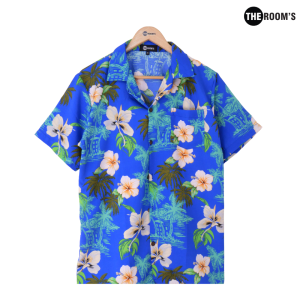 THE ROOMS - เดอะรูม เสื้อฮาวาย โคตรนุ่ม แขนสั้น ผ้าไหมเย็นญี่ปุ่น ผ้าดีมาก ลาย อันดามัน