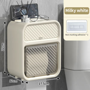 Toilet Tissue Box Light luxury Wall Hanging Paper Holder Toilet Tissue Box with Cover Punch-Free Bathroom Phone Holder XPH733