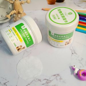 Pet Ear Wipes 1 Pack Isi 200 PCS / Tissue Khusus Untuk Telinga Hewan Peliharaan Anjing Kucing Bentuk Bulat Putih 1 Set isi 200 Pieces Kualitas Terbaik Harga Termurah Bisa Grosir dan COD