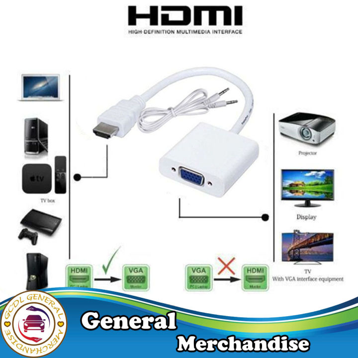 HDMI to VGA Converter with Aux Cable | Lazada PH