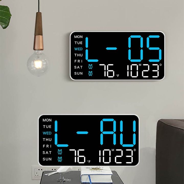 SAUCE Multi-functional Electronic Wall Clock Wall-mounted Temperature ...
