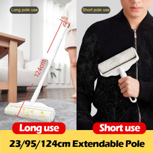 [Cheapest] Sticky Lint Roller Mop Retractable Dust Hair Roller Stick Lint Roller with Extendable Rod Adjustable Dust Remover Sticky Lint Roller For Cleaning Carpet Floor Hair Pet Fur
