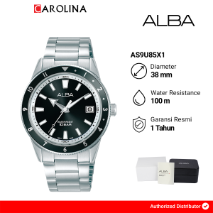 Jam Tangan Pria Alba Active AS9U85X1 Black Dial Silver Stainless Steel Strap