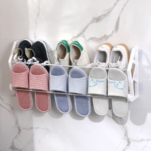 Shoe Organizer Wall Mounted Shoe Rack Slipper Rack Shoe Shelf Shoe Hanging Rack Door Back Shoe Hanger Foldable 3 in 1 Bathroom Rack