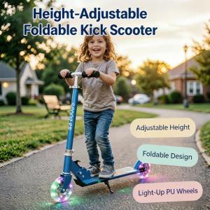 Kids Scooter Foldable Scooter 2 wheel Scooter Teenager Adjustable Scooter Outdoor Sports for Boys and Girls