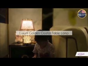 Luxury LED Golden Crystal Table Lamp Wedding Gift Living Room Deco Bedside Table Lamp Lampu Hiasan Meja Kristal 金色魔方水晶台灯