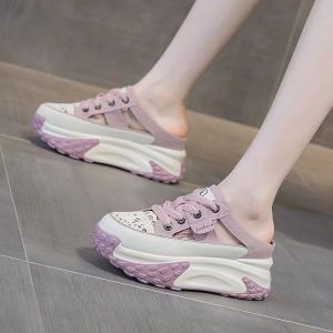 Sục Thể Thao Nữ Đế Cao Thời Trang Sneaker Nữ Hở Gót Giày Lười Dáng Chunky Mun Shoes M428-2