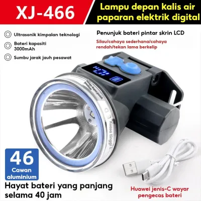 Waterproof Diving Headlamp – 40-Hour Rechargeable LED Headlight for Fishing Hunting & Night Adventures