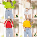 เสื้อครอป Cotton100% สีพื้น Oversize เสื้อครอปทรงโอเวอร์ไซส์ เอวลอย สไตล์เกาหลี เสื้อครอปท็อป เสื้อครอปสีขาว. 