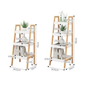 4 tier bamboo rack Multipurpose Wooden Shelf Home Kitchen Bar Living Room Rumah Storage Cupboard 4 tiers Rak Kayu Buluh