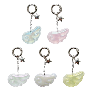 Bảo vệ cánh thiên thần Móc treo chìa khóa Acrylic craftsmanship Keychain Túi đa năng hành lý trang trí nhỏ gọn mang theo thiết kế