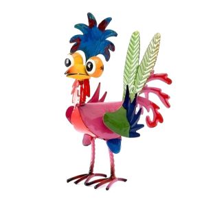 BEITE Iron Garden Rooster Statues Yard Art Outdoor Decoration erel Figurines Funny Miniature Metal Rooster Ornaments for Home