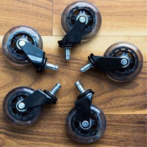 NG65D PU Universal Office Chair Mute Swivel Caster Rollerblade Style Furniture Caster Wheel