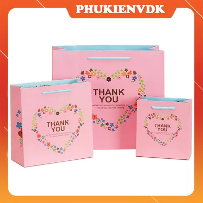 Túi Giấy Túi Quà Tặng Cảm Ơn Thank You Họa Tiết Trái Tim
