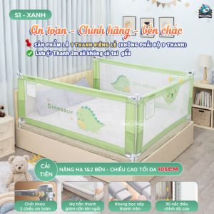[Mẫu Mới 2026] Thanh Chắn Giường Pakey Cải Tiến Nâng Hạ Dễ Dàng Chiều Cao Tối Đa 105cm Khóa Chốt An Toàn - S1