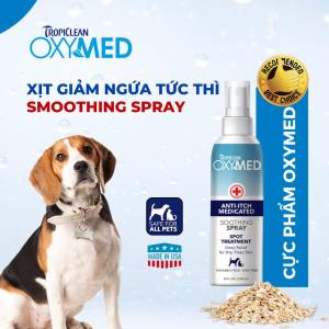 TROPICLEAN OXYMED xịt giảm ngứa cho thú cưng 236ml
