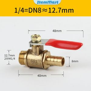 ItemMart Brass Ball Valves 1/4" Male Female Thread Copper Fitting Water Oil Hair Gas Fuel Line Shutoff