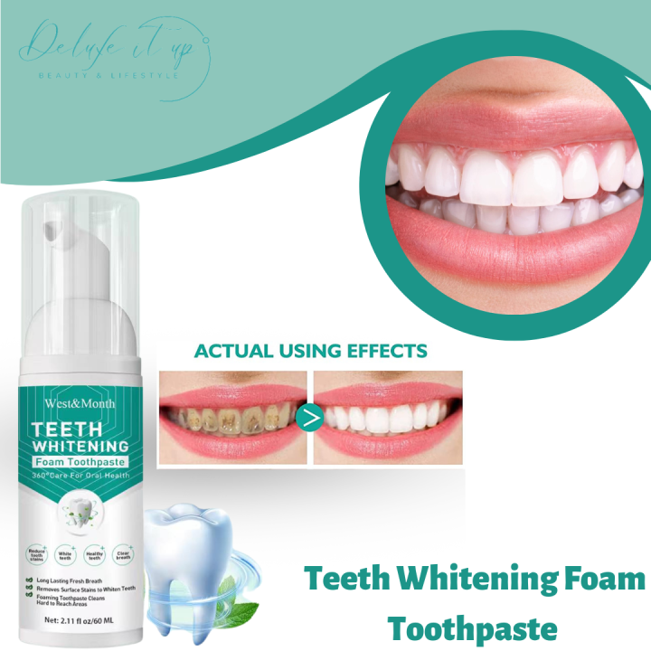 100 EFFECTIVE West and Month Teeth Whitening Foam Toothpaste Lazada PH