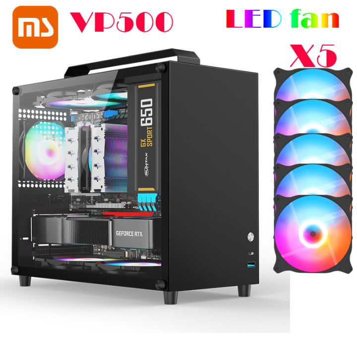 MS Sumtax Xun Titanium VP500 เคสคอมพิวเตอร์อลูมิเนียมอัลลอยด์แบบพกพามินิกล่องหลักด้านกระจกเมนบอร์ด m-atx โปร่งใส 迷你机箱