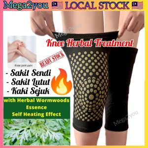 🔥LOCAL SELLER🔥 1 Pair Self Heating Knee Warmer Wormwood Pad Therapy Guard Sarung Stokin Stoking Lutut Berhaba Herbal Terapi Sakit Sukan Panas Knee Support Brace Guard Protect Knee Running Sarung Pelindung Penyokong Pendakap Lutut Sakit Sukan