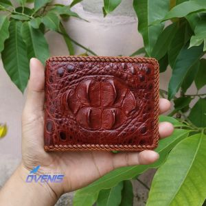 Bóp da cá sấu khẳng định đẳng cấp [GÙ CÁ SẤU NÂU ĐỎ RẤT ĐẸP] 2 mặt da cá sấu 100%