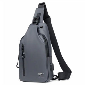 [ZUOLIDAISHU]USB  Anti-Theft Men Crossbody Sling Bag Zipper Male Shoulder Bag