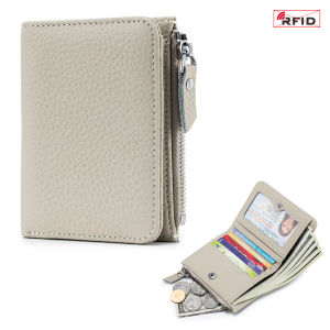 2024 New Japanese Style Fashion Ultra thin Short Purse Large Capacity Womens RFID Wallet Zipper Coin Card Purse