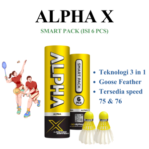 Shuttlecock Badminton ALPHA X Limited Edition Kok Bulutangkis 3in1 Smart Pack Isi 6 Original