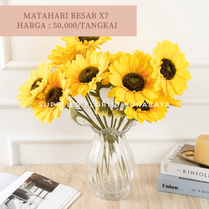 SFS - [SUNFLOWER BESAR X7] BUNGA PALSU MATAHARI SUNFLOWER ARTIFICIAL FLOWER BESAR CABANG 7