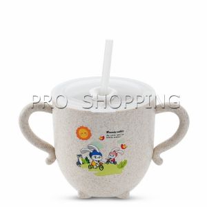 Pro แก้วหัดดูด กันกระแทก มีฝา  ขนาด  280ml Kids Utensils