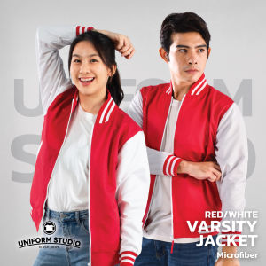 Uniform Studio เสื้อแจ็คเก็ตเบสบอล เสื้อบอมเบอร์แจ็คเก็ต Bomber Jacket ผ้าไมโครไฟเบอร์ มีให้เลือก 5 สี