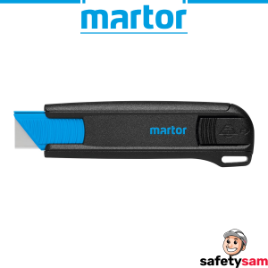 MARTOR Secunorm 175 Safety Cutter Double-Sided Auto Blade Retract for Cardboard Film Strapping with Ergonomic Handle