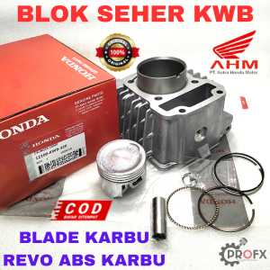 BLOK SEHER SET KWB MOTOR HONDA REVO ABSOLUTE BLADE NEW KUALITAS ORISINIL ASLI AHM RING PISTON BORING