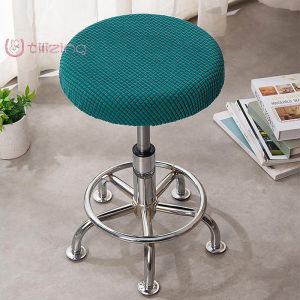 Bar Stool Cover Polar Fleece Round Chair Cover Removable Stool Slipcover Solid Seat Cushion Protector Washable Bar Stool new