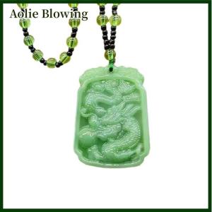 Aolie Fashion Chinese Ethnic Style Hand-Carved Dragon Pendant Necklace Amulet Women Mans Lucky Jewelry Gift