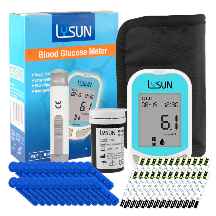 Blood Glucose Monitor Kit, 50 Strips, 50 Lancets, 1 Blood