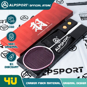 Alp yq 4U Max 32lbs vợt cầu lông đơn xâu chuỗi trắng/hồng/vàng/xanh lá cây sơn mài ukiyo-e sợi carbon hoàn toàn siêu nhẹ raket 100% thiết kế ban đầu reket mxh wsm công nghệ được cấp bằng sáng chế ALP roketa cầu lông Ori quần vợt alpsport