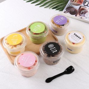 10pcs Round Deli Container 150ml Dessert Container Mousse Container Round Dessert Container