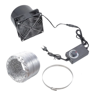 7000RPM High CFM 120mm Inline Duct Exhaust Fan For Hydroponics Grow Tents Kitchens Bathrooms With Speed Control 1M Duct