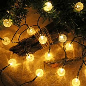 LED Solar Lamp 5/6.5/9.5/12M Crystal Ball Led String Lights Flash Waterproof Fairy Garland 8 Modes Lighting For Outdoor Garden Christmas Decor