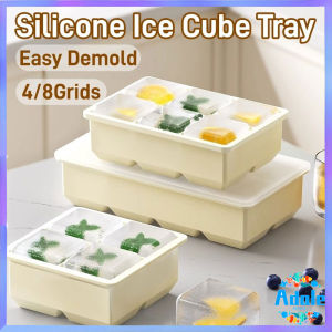 Silicone Ice Cube Trays Leak Proof Removable Large Ice Cube Mold with Cover Kitchen Tool
