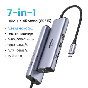 UGREEN USB C HUB With 4K 60Hz HDMI 1000Mbps RJ45 Network Port USB 3.0 SD TF Card Reader PD100W Power Delivery Port for MacBook M3 Pro M3 Max SAMSUNG S25 S24 s23 ultra  iPad Air 4 iPad Pro 2020 MacBook Pro