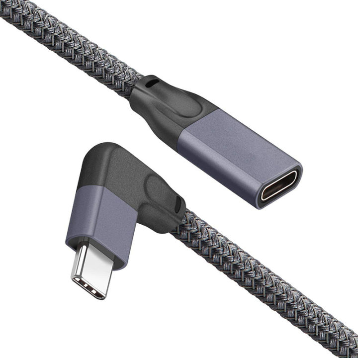 (OFNH) Right Angle USB C Extension Cable Short, Braied &Aluminum USB-C ...