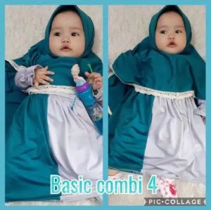 Gaudy - Gamis Syari Aisyah Set Kids Baju Bayi Anak Perempuan Usia 0-12  Bulan Bahan Jersey Lembut