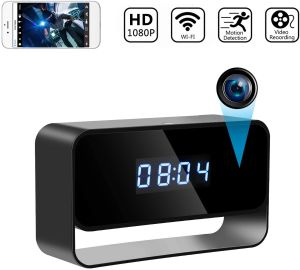 Hidden Camera Clock WiFi Spy Camera FHD1080P Wireless Secret Nanny Cam Small Surveillance Security Cams Enhanced Night Vision Motion Detection Alert