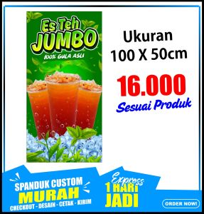 Banner Es Teh Jumbo Spanduk Es Teh Jumbo 100x50cm COD / Banner Es Teh Jumbo Spanduk Es Teh Jumbo 100x50cm COD