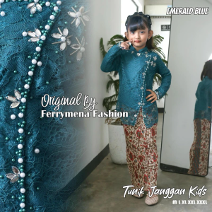 Setelan Kebaya Anak Janggan Brukat Mix Payet Usia 5-12 Tahun Kebaya Kartini Kebaya Pesta Kebaya Wisuda Anak SD