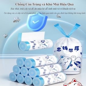 Túi Rác Dây Rút Có Quai Anrissen 45x50cm – Cuộn 110 Túi Siêu Dày Chịu Nhiệt Chống Côn Trùng